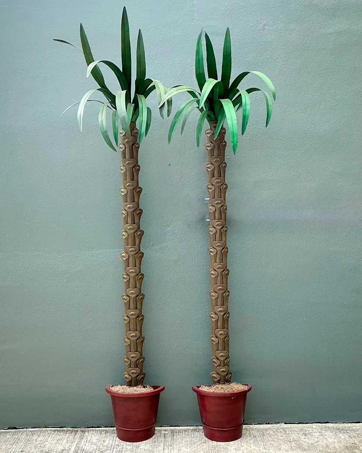 Vintage Monumental Punch Cut Palm Trees - A Pair - Side view