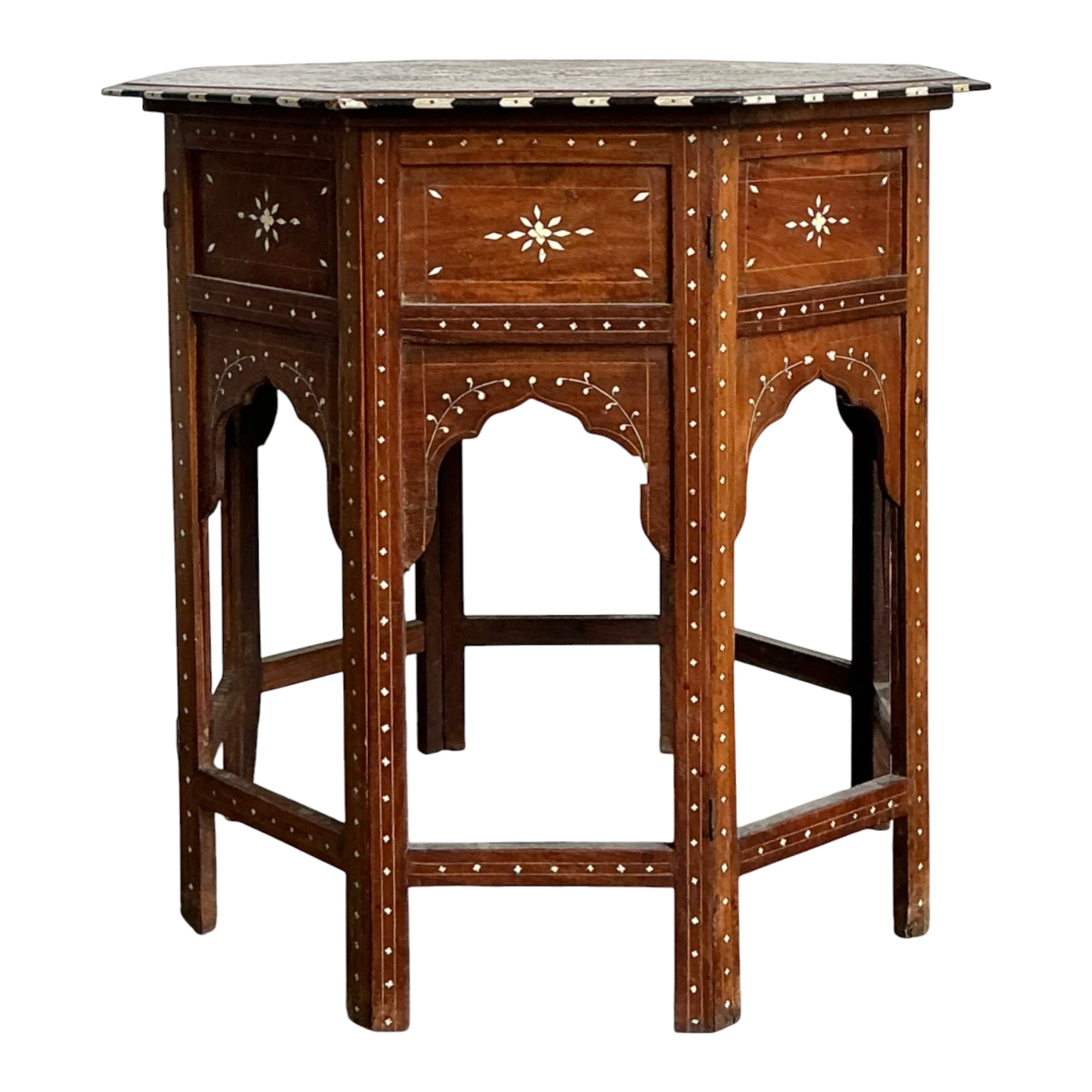 Vintage Octagonal Moroccan Inlay Side Table