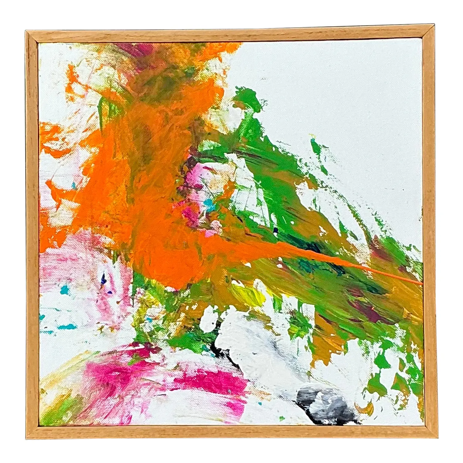 Vintage Original Abstract Oil on Canvas - Canvas, 12.75W x 12.75H