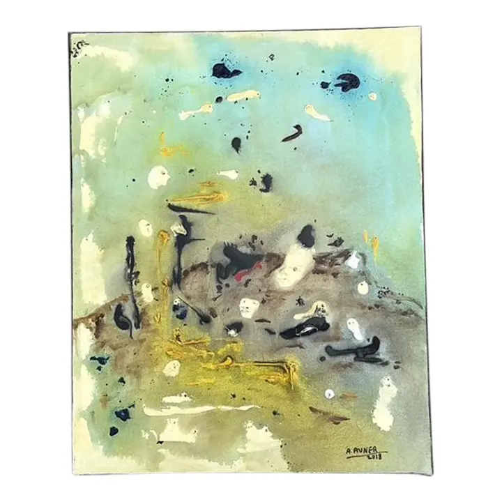 Vintage Original Abstract Oil on Canvas - Canvas, 24W x 30H
