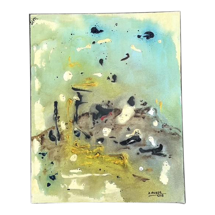 Vintage Original Abstract Oil on Canvas - Canvas, 24W x 30H - Detail view