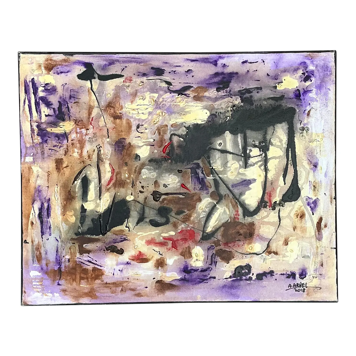Vintage Original Abstract Oil Painting on Canvas - Canvas, 24W x 30H