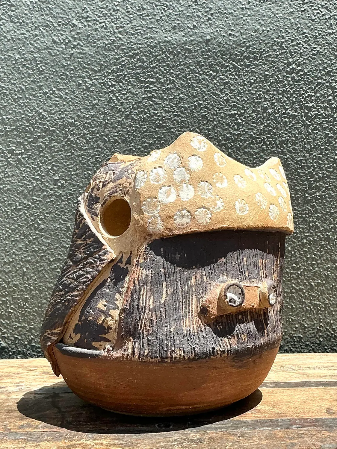 Vintage Original Abstract Studio Pottery Vase - Detail view