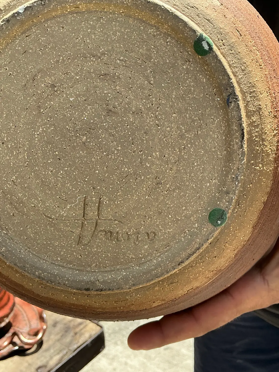 Vintage Original Abstract Studio Pottery Vase - Back view