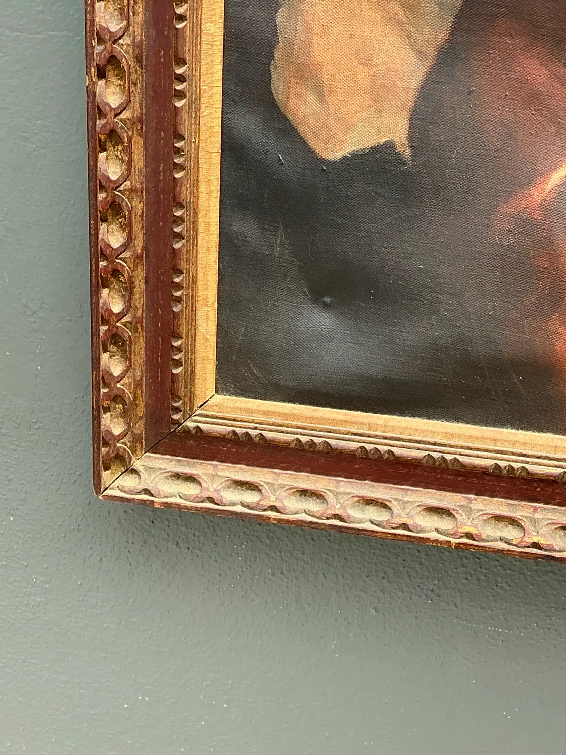 Vintage Original Nude Oil Portrait on Canvas - Back view
