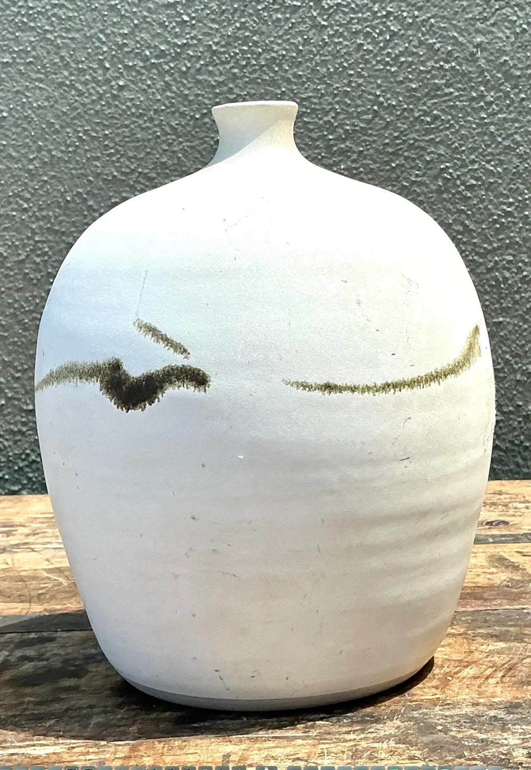 Vintage Original Raku Studio Pottery Vase - Pottery, 6W x 8H