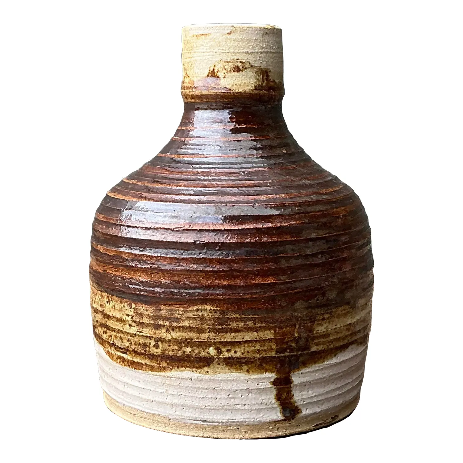 Vintage Original Striped Studio Pottery Vase
