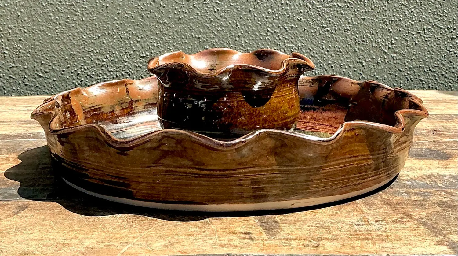 Vintage Original Studio Pottery Appetizer Plate - Detail view