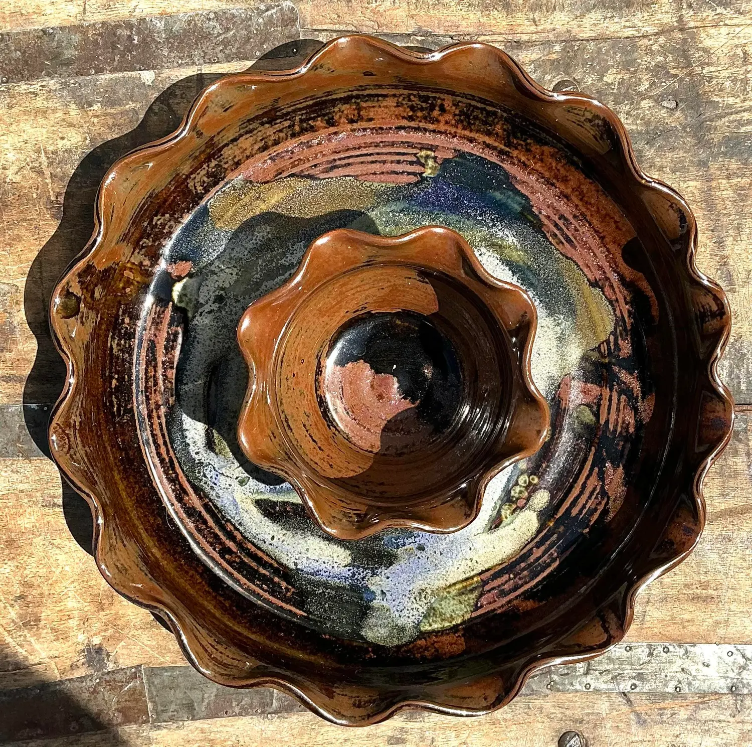 Vintage Original Studio Pottery Appetizer Plate - Side view