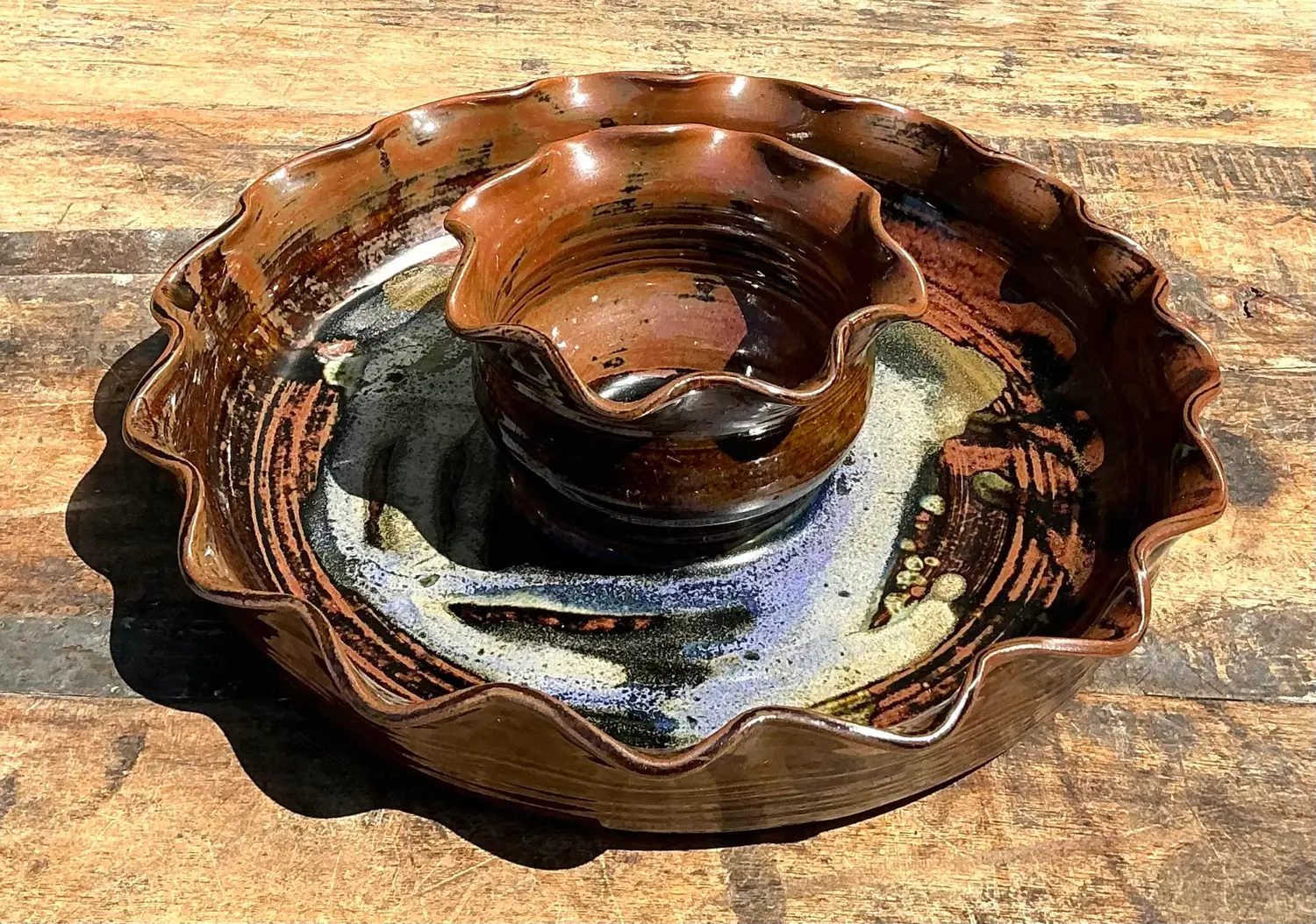 Vintage Original Studio Pottery Appetizer Plate - Back view