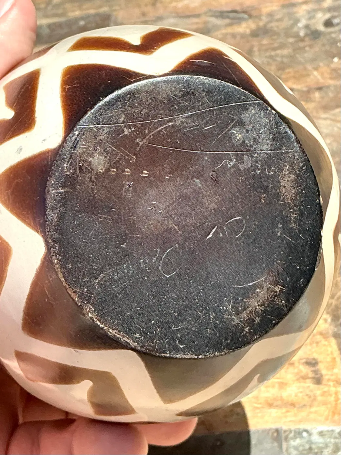 Vintage Original Studio Pottery Arrowhead Vase - Back view