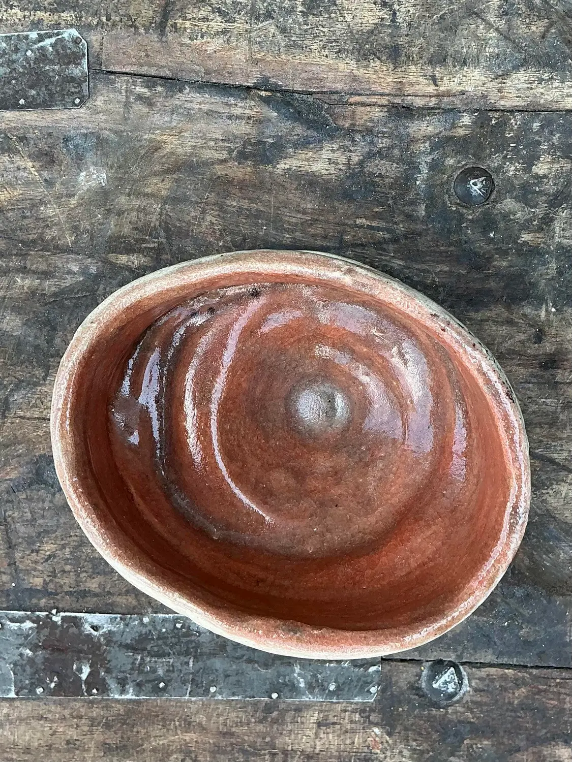 Vintage Original Studio Pottery Biomorphic Bowl - Detail view