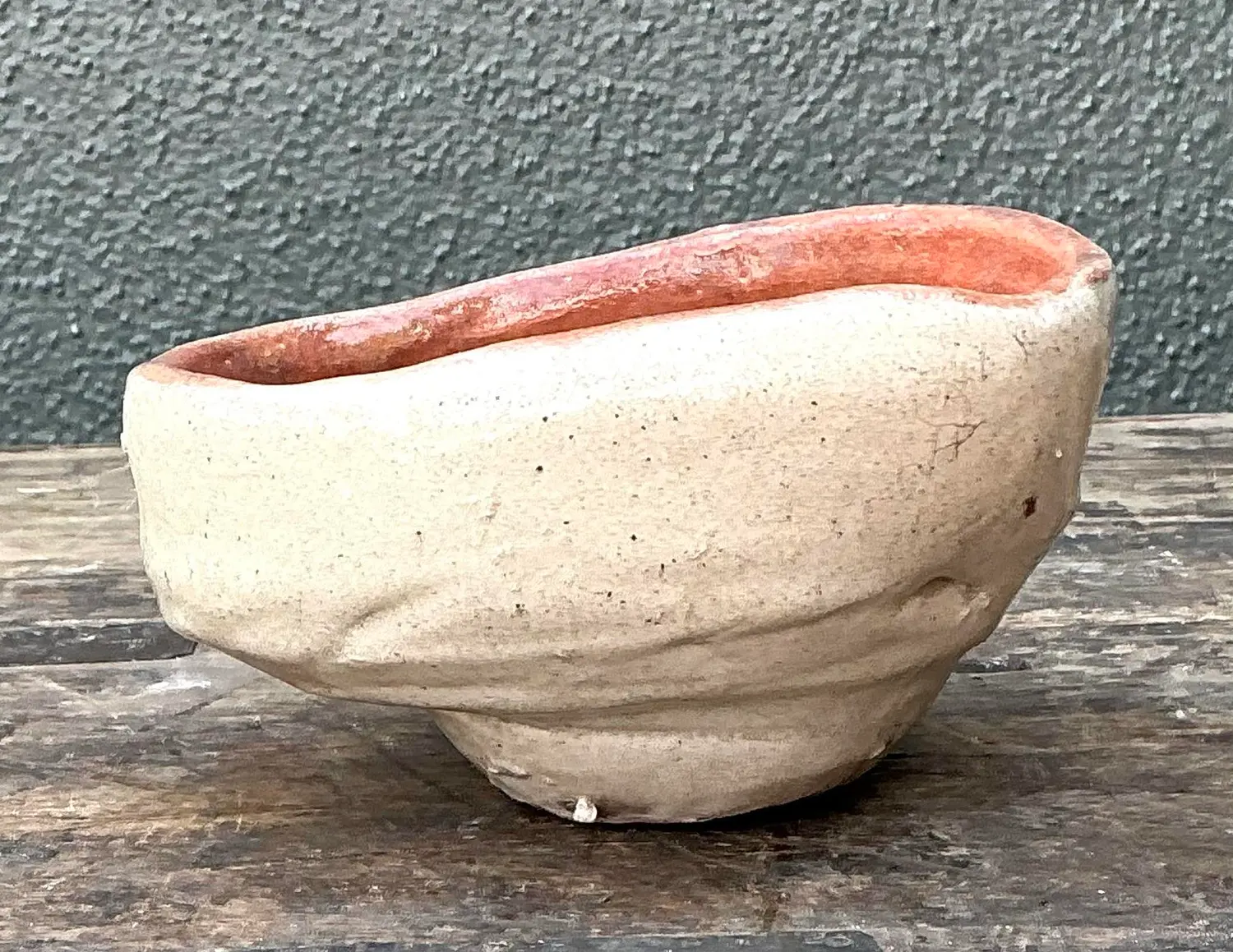 Vintage Original Studio Pottery Biomorphic Bowl - Side view