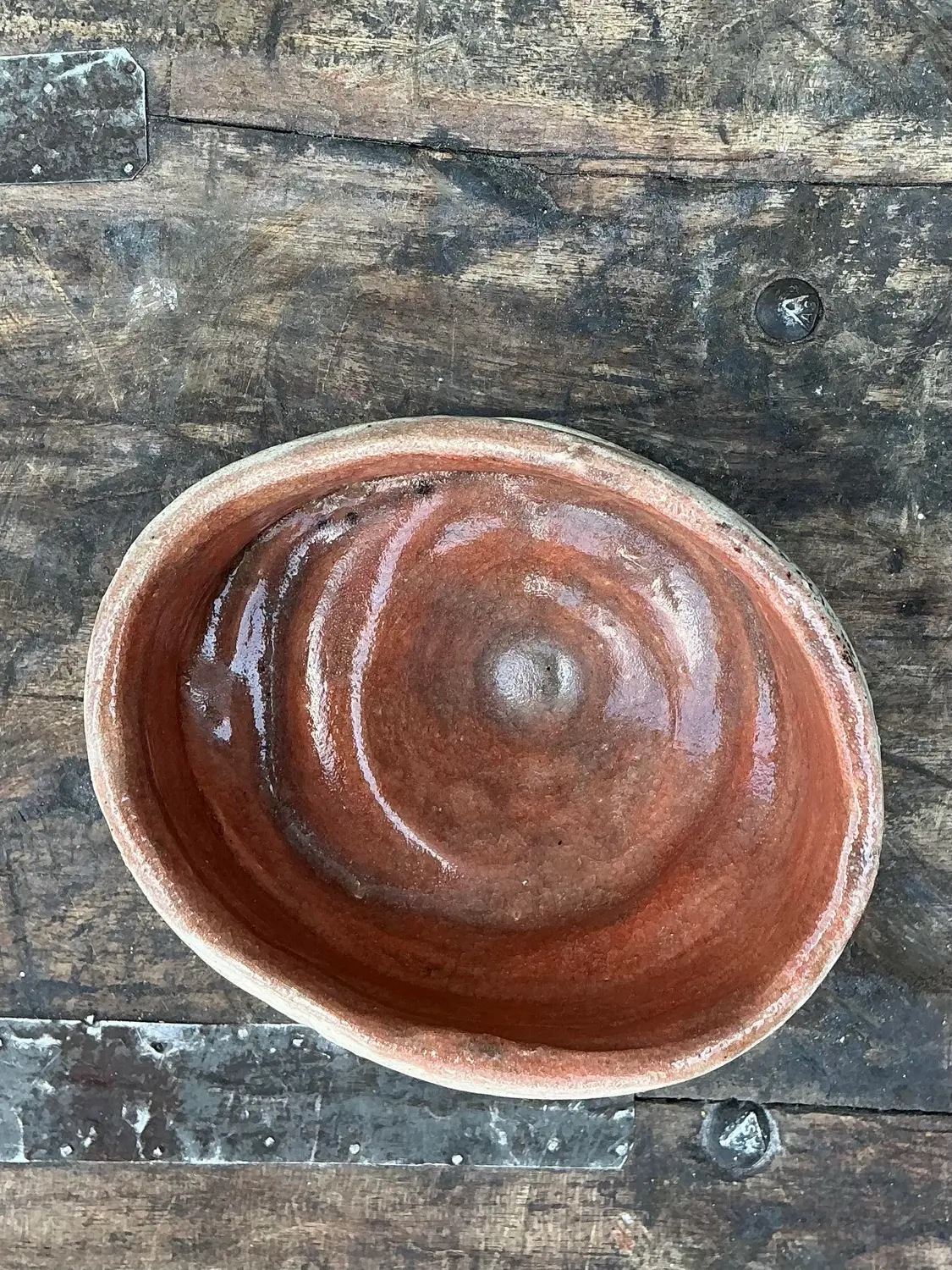 Vintage Original Studio Pottery Biomorphic Bowl - Back view
