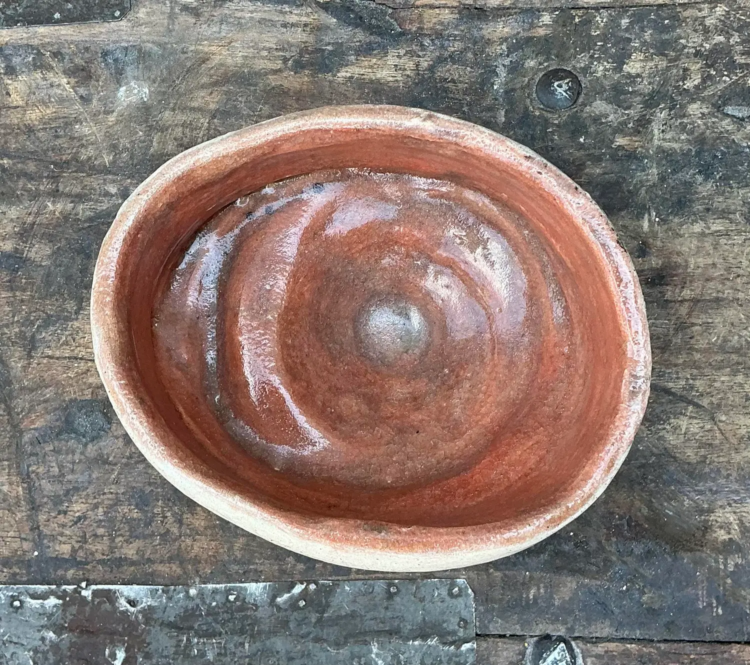 Vintage Original Studio Pottery Biomorphic Bowl - Top view