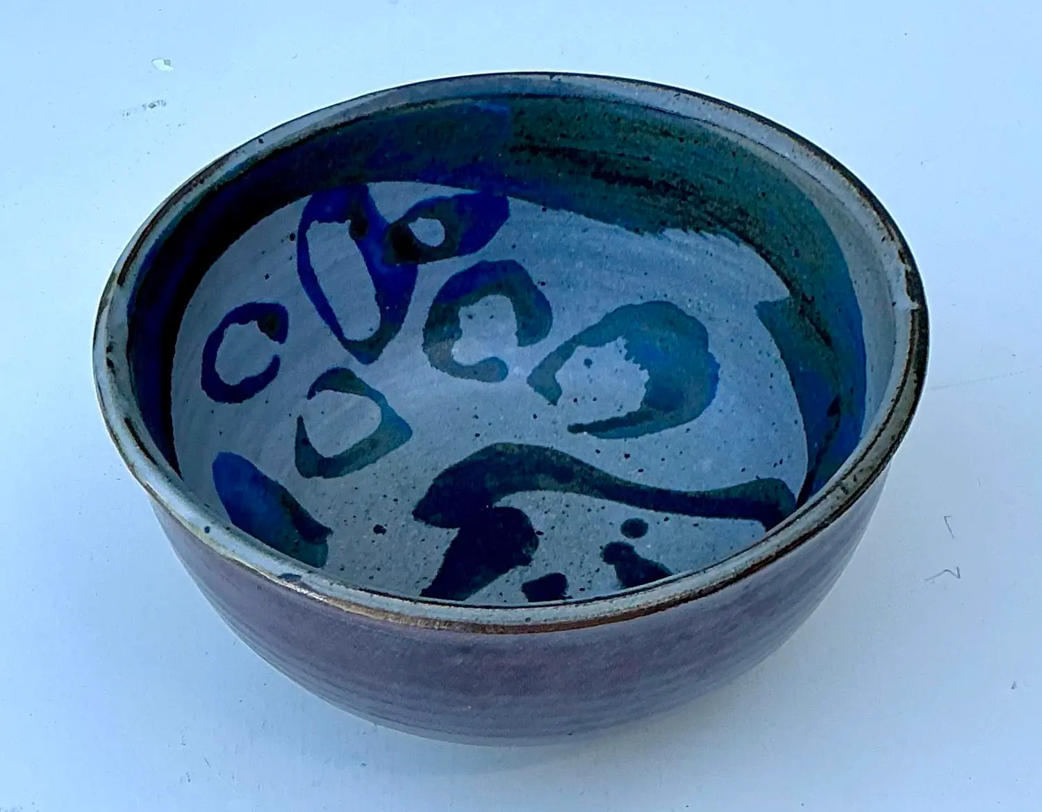 Vintage Original Studio Pottery Bowl - Pottery, 6W x 3H - Back view