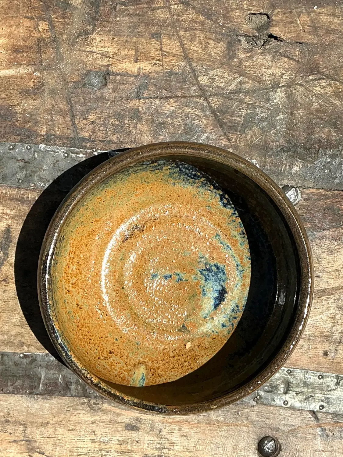 Vintage Original Studio Pottery Bowl - Pottery, 6W x 2.5H - Top view