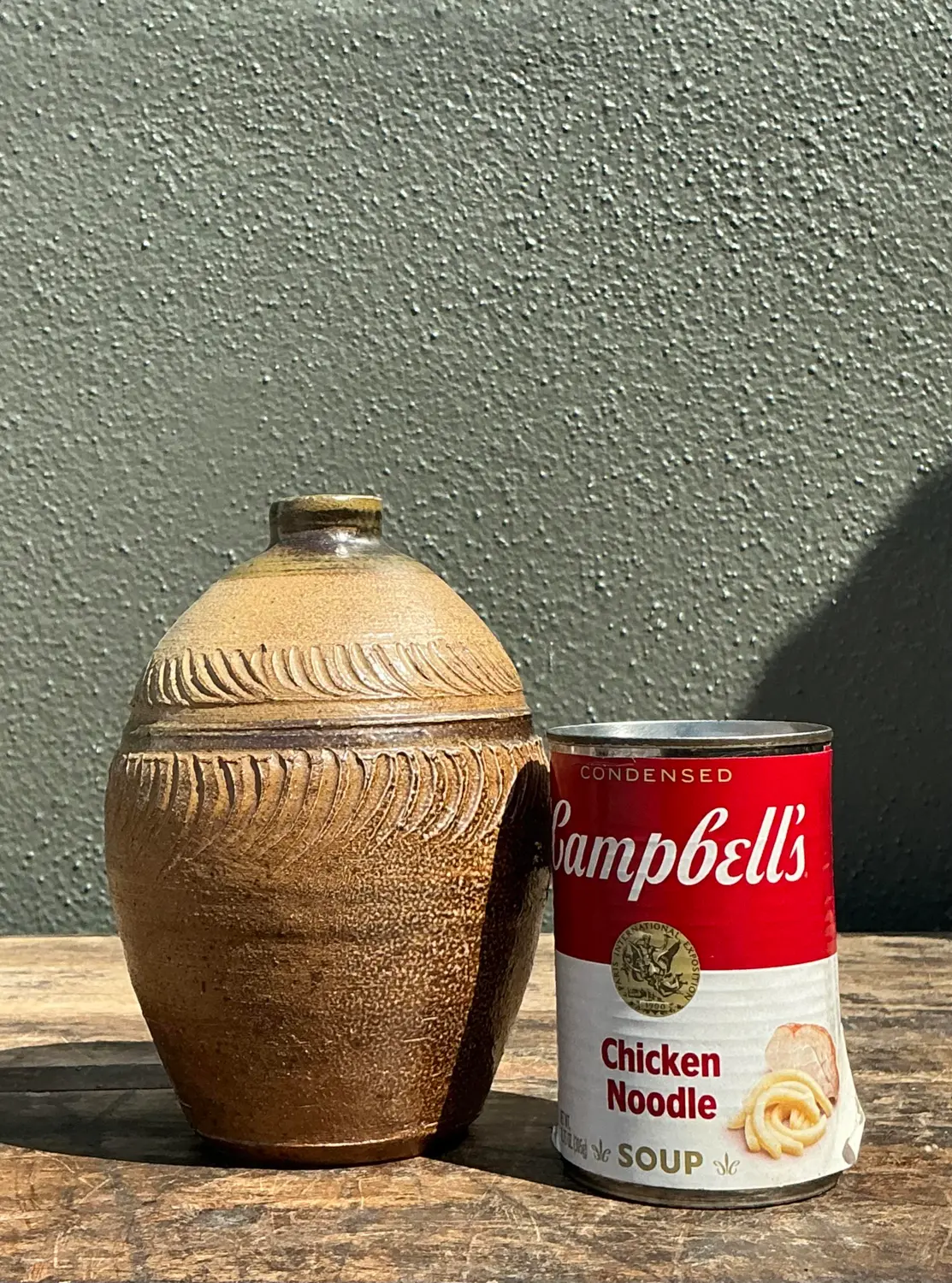 Vintage Original Studio Pottery Ribbed Vase - Pottery, 4W x 6.25H