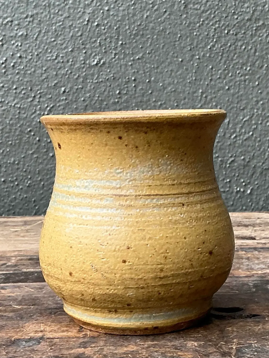 Vintage Original Studio Pottery Speckled Vase - Top view