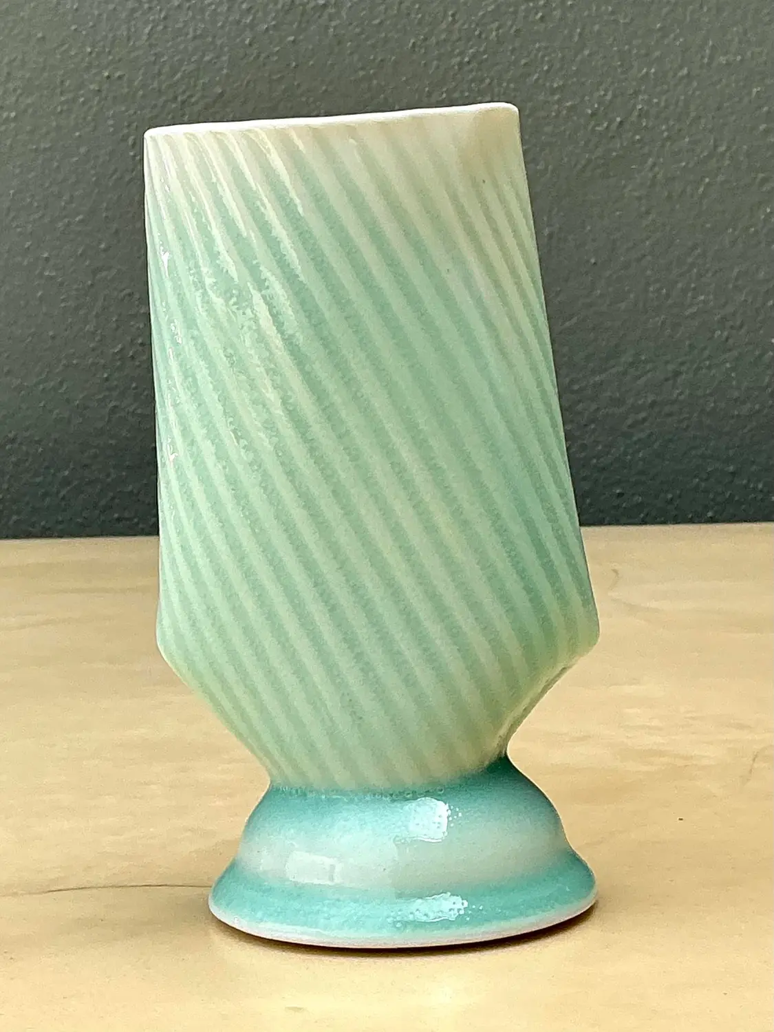 Vintage Original Studio Pottery Vase - Pottery, 3.25W x 6H - Side view