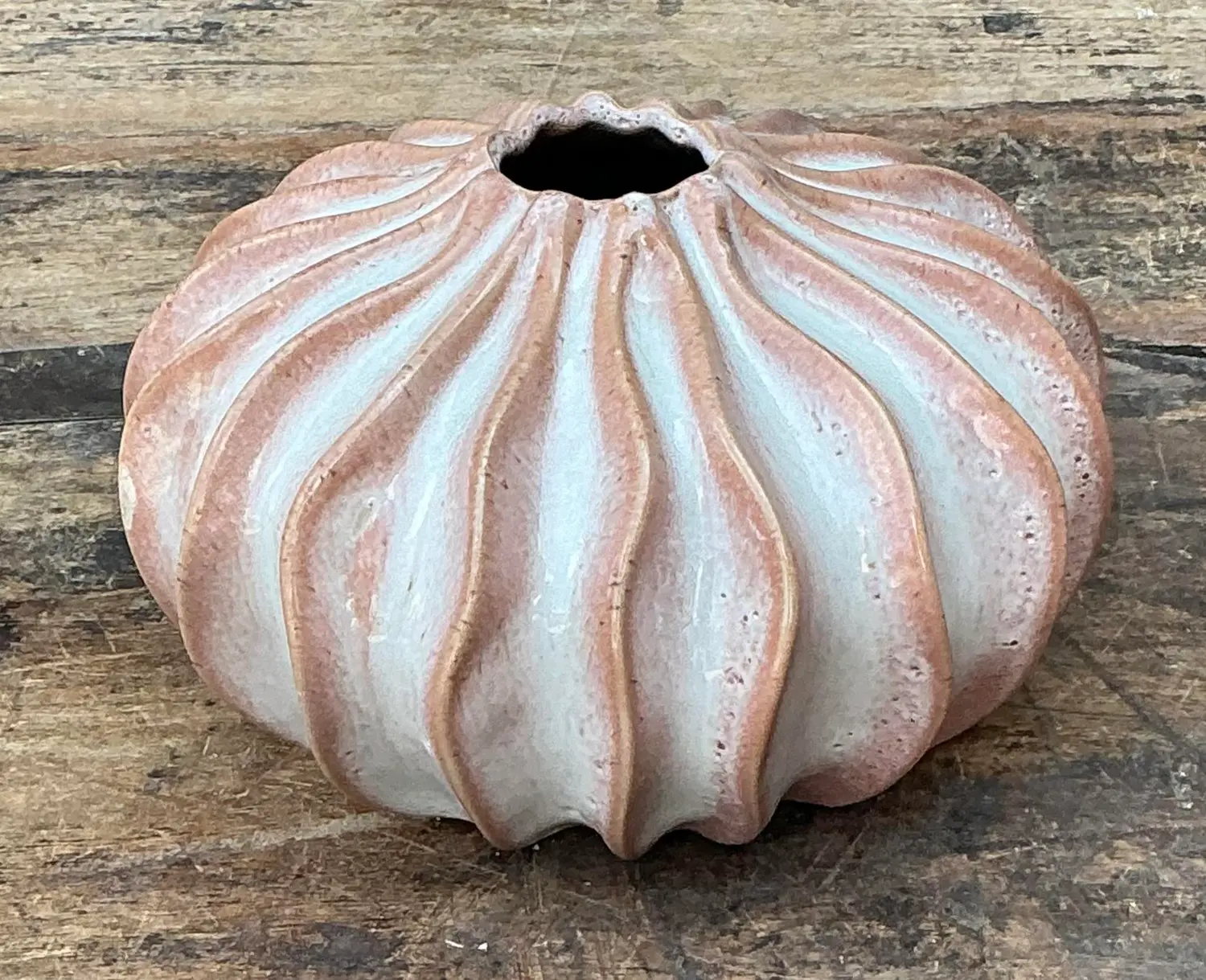 Vintage Original Studio Pottery Vase - Pottery, 5.5W x 3.25H - Side view