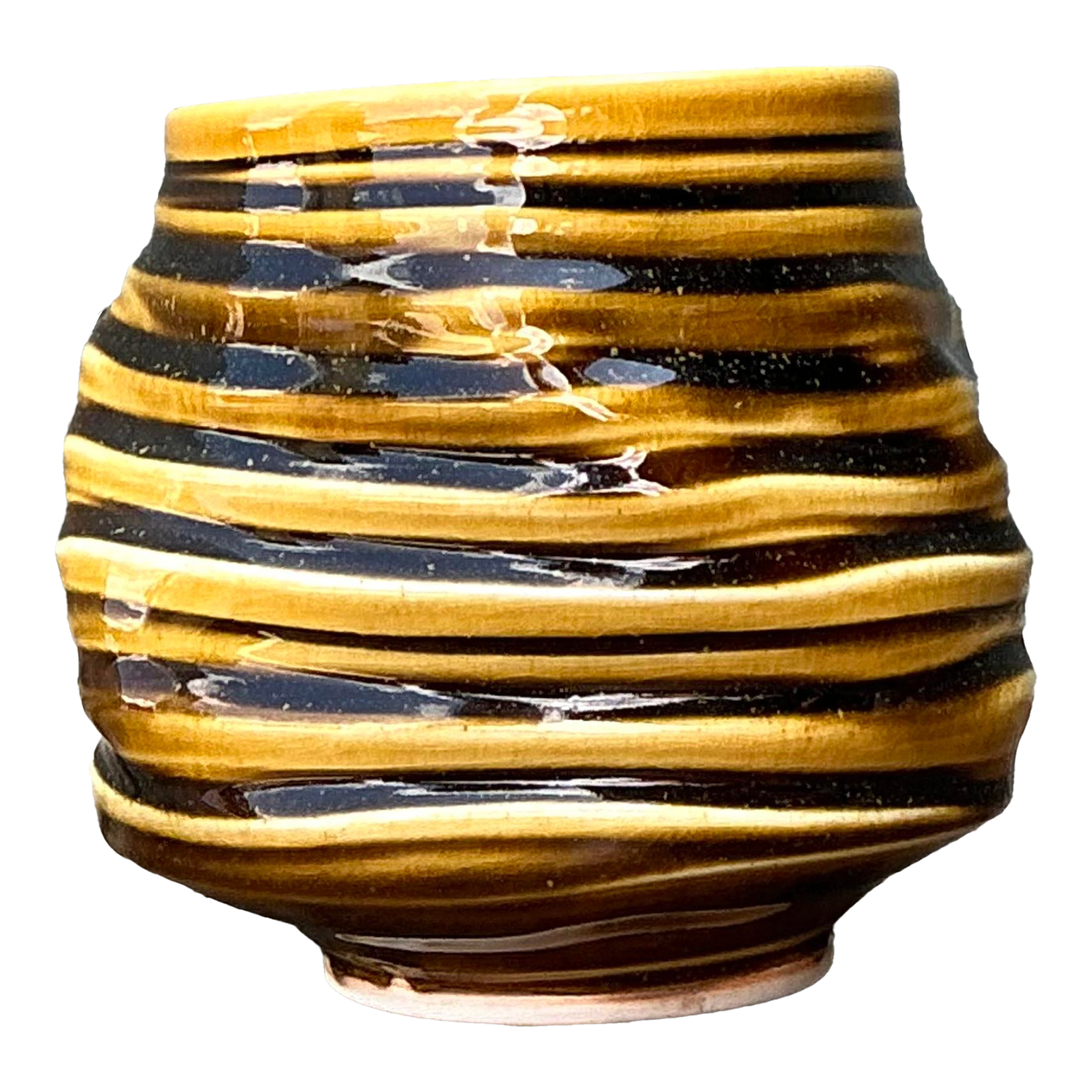 Vintage Original Studio Pottery Vase - Pottery, 4.25W x 4.25H - Detail view