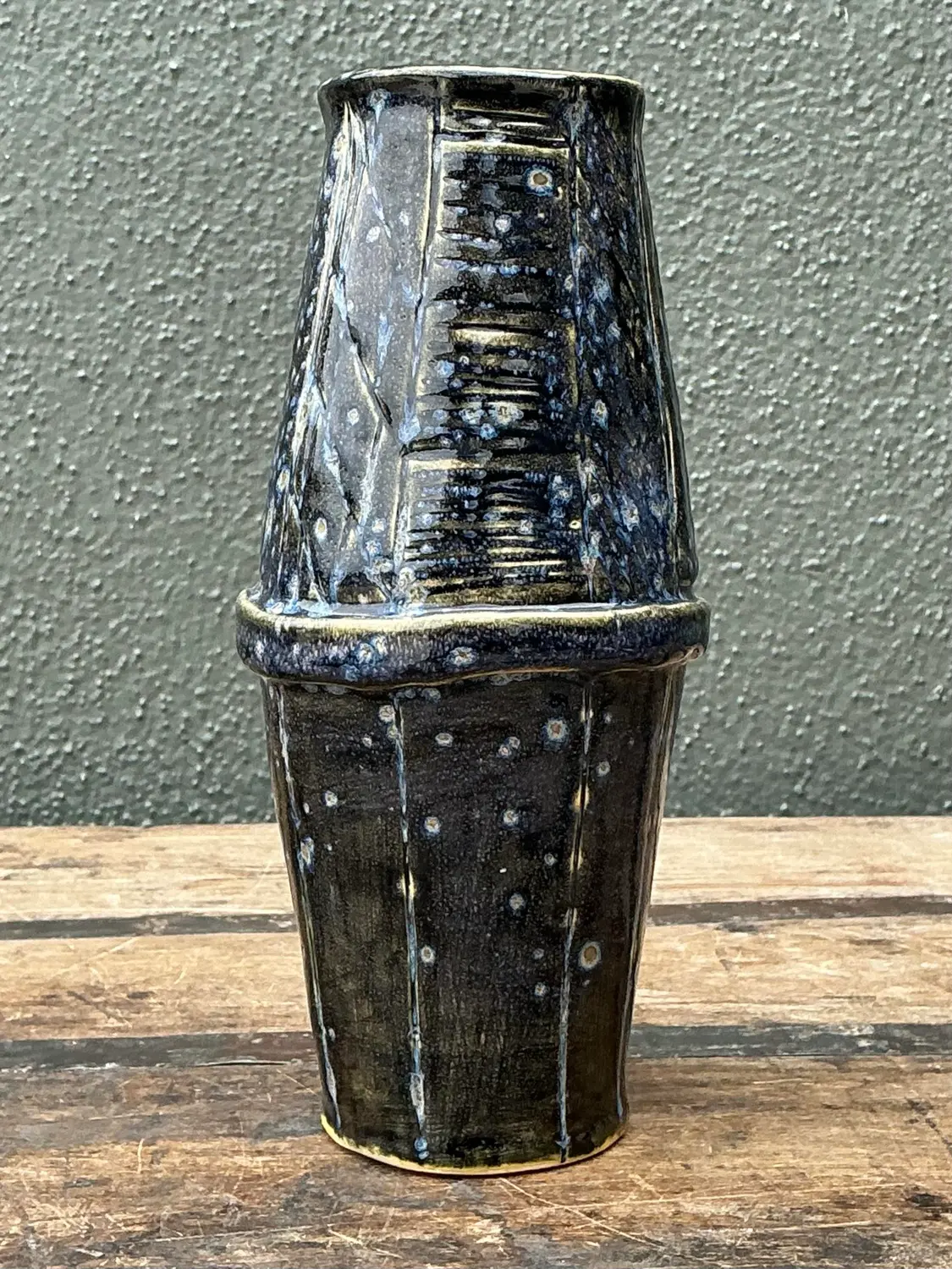 Vintage Original Studio Pottery Vase - Pottery, 3.5W x 8H