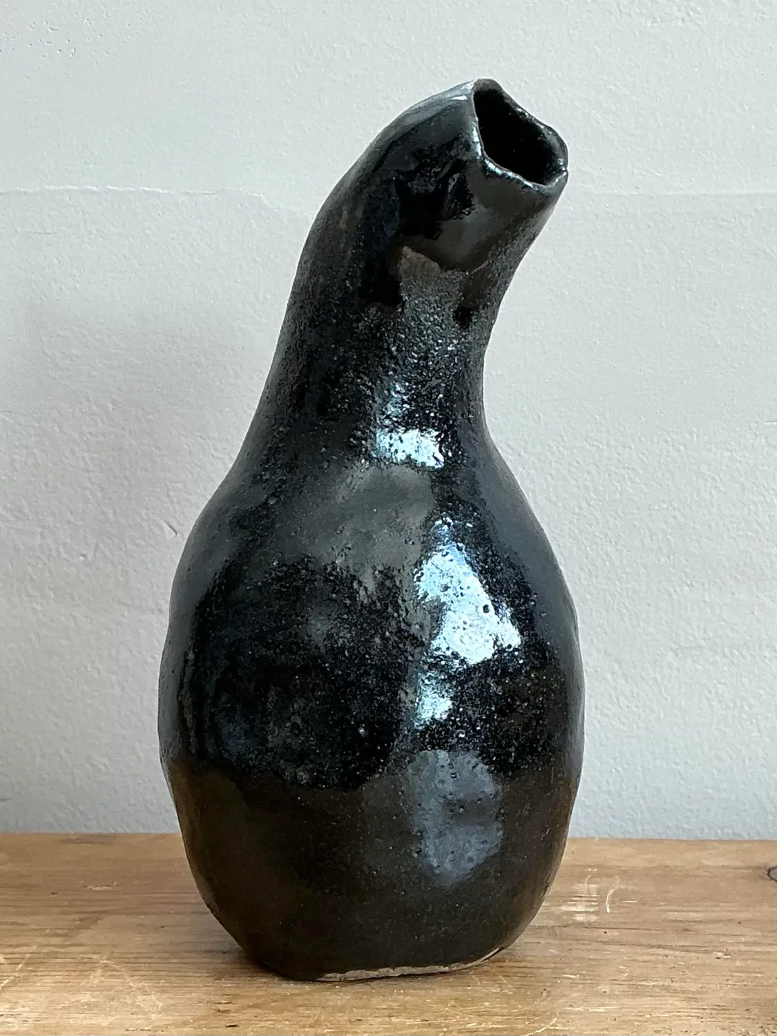 Vintage Original Studio Pottery Vase - Pottery, 3.5W x 7.75H - Detail view