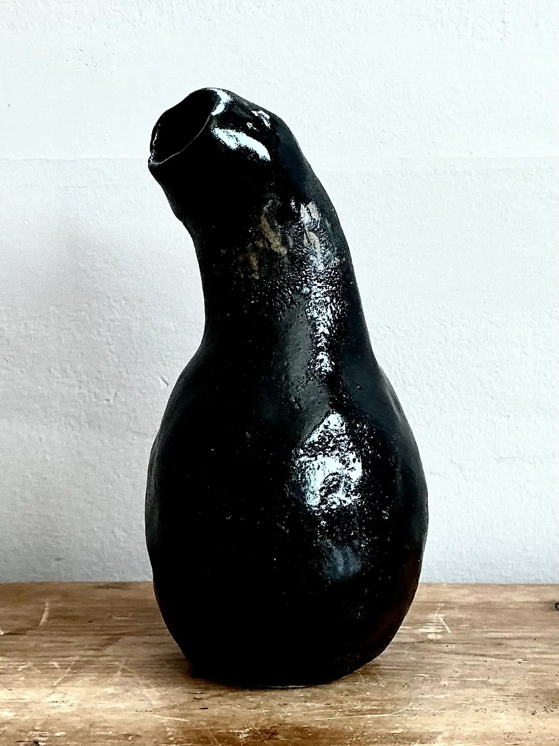 Vintage Original Studio Pottery Vase - Pottery, 3.5W x 7.75H - Side view
