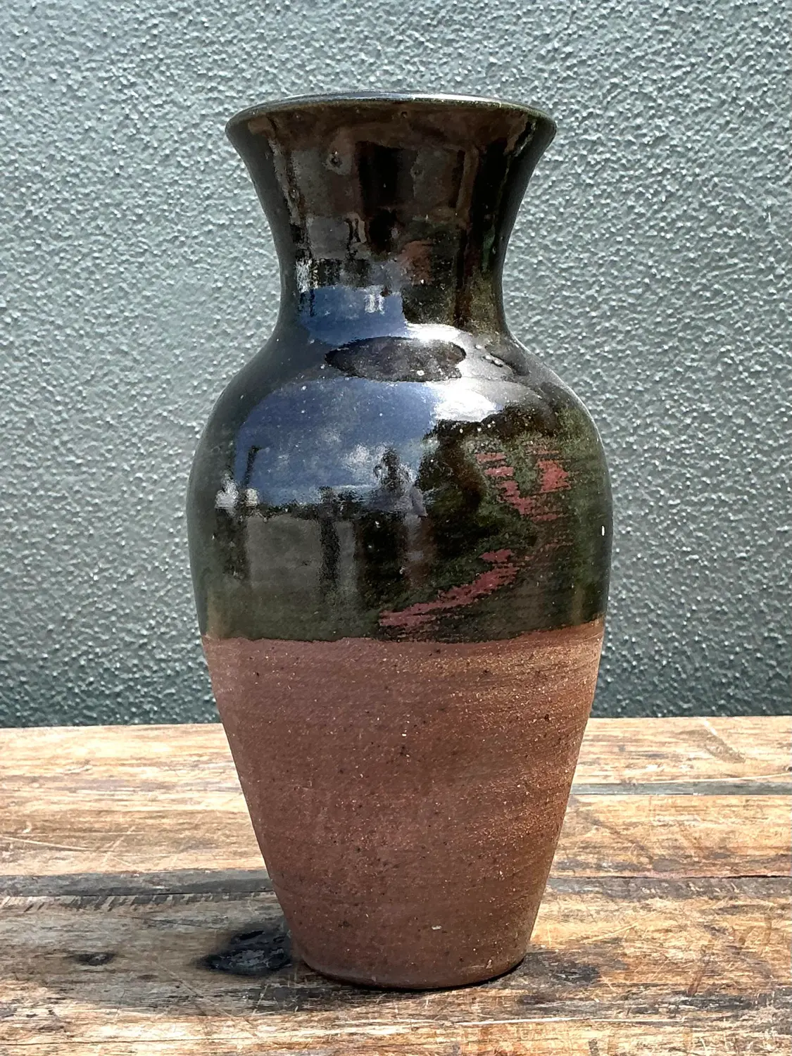 Vintage Original Studio Pottery Vase - Pottery, 4.5W x 6.5H - Detail view
