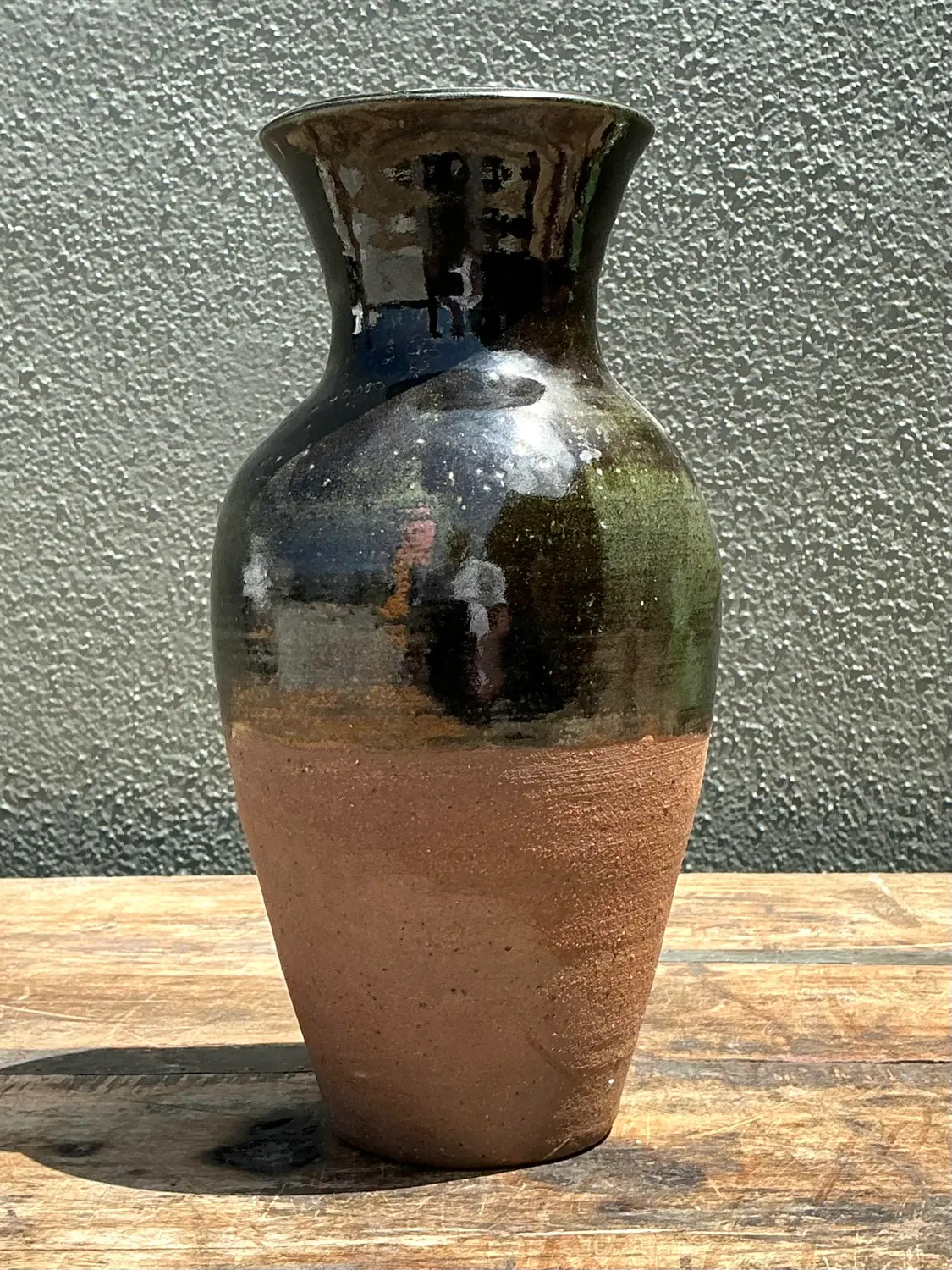 Vintage Original Studio Pottery Vase - Pottery, 4.5W x 6.5H - Side view