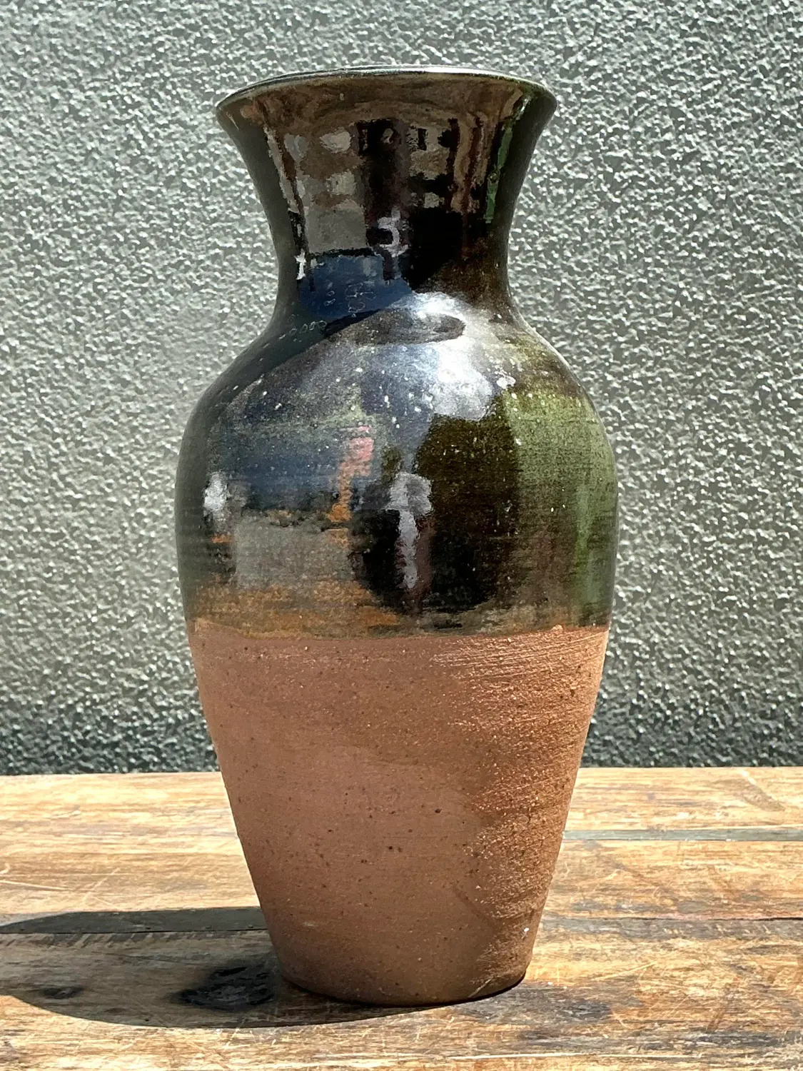 Vintage Original Studio Pottery Vase - Pottery, 4.5W x 6.5H - Back view