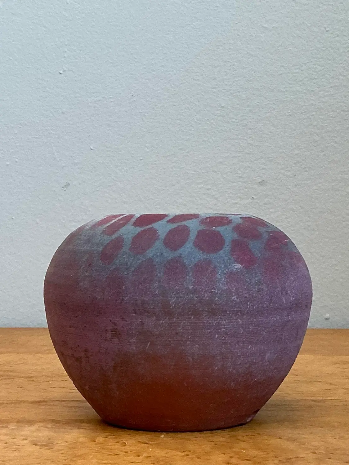 Vintage Original Studio Pottery Vase - Pottery, 4.25W x 3.25H - Side view
