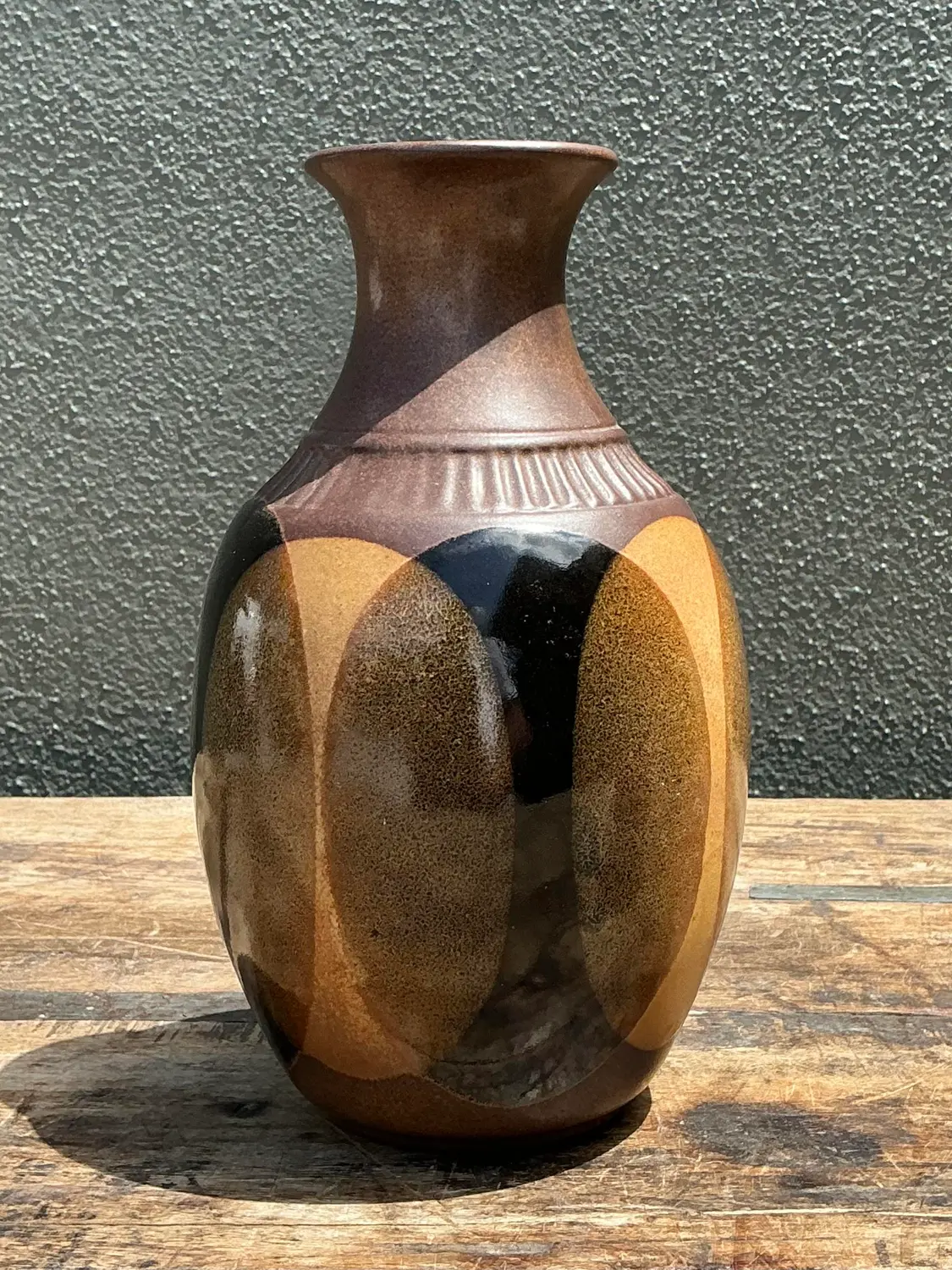 Vintage Original Studio Pottery Vase - Pottery, 4.75W x 9.5H