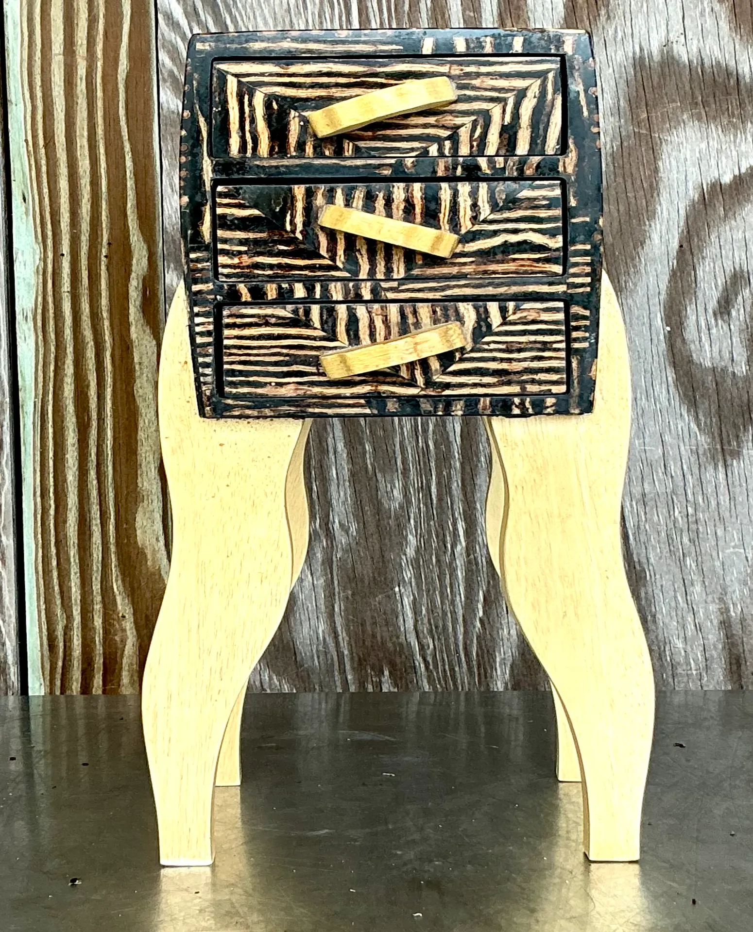 Vintage Postmodern Tabletop Set of Drawers  - Side view