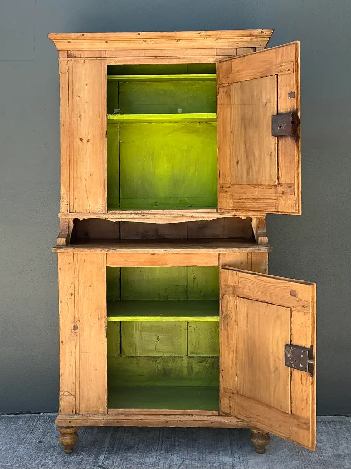 Vintage Primitive Knotty Pine Stacked Pantry
