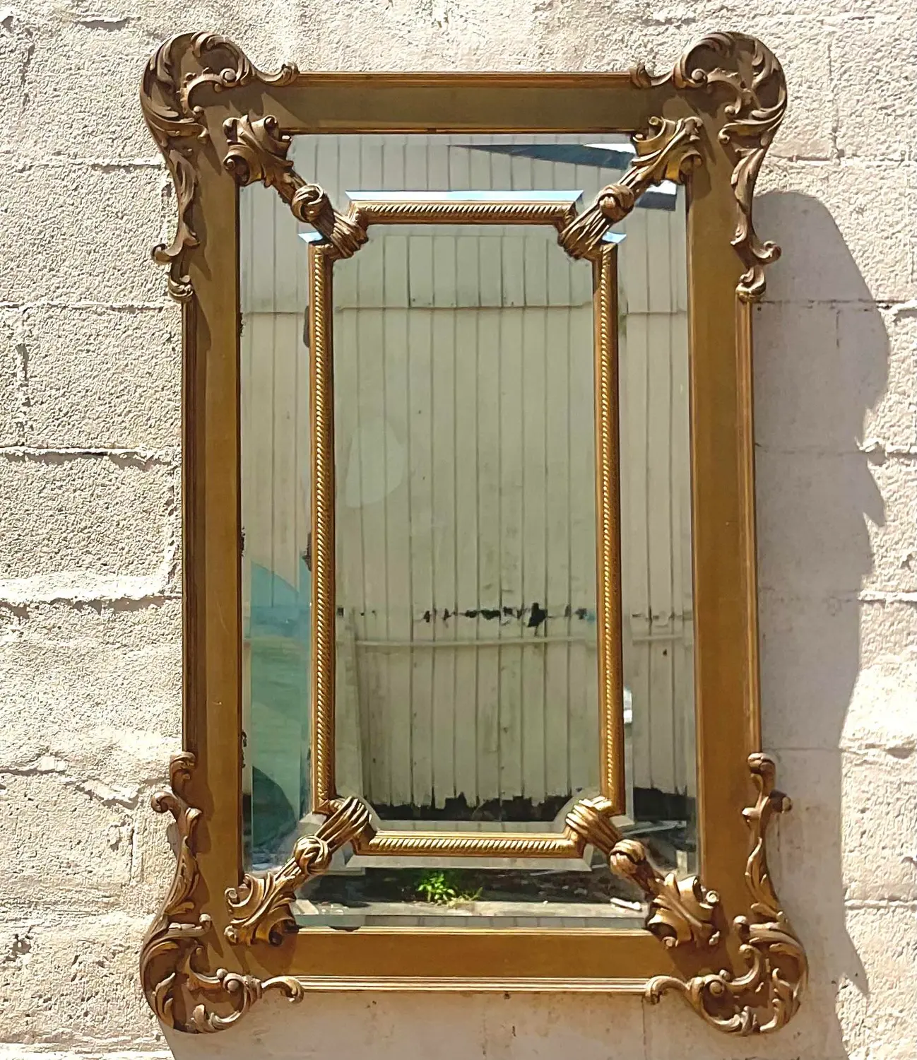 Vintage Regency Gilt Mirror - Mirrored Glass, 34.25W x 52.75H - Top view