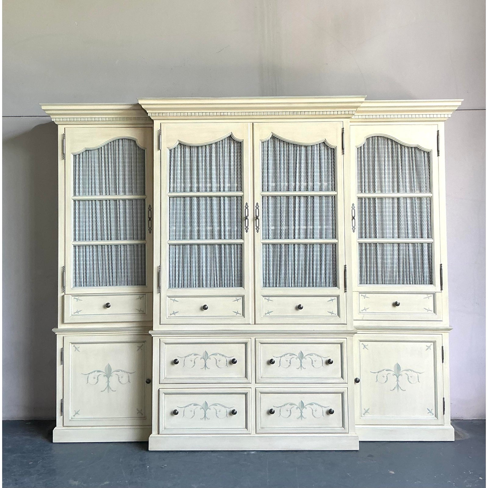 Vintage Regency Hand Painted Armoire - Side view