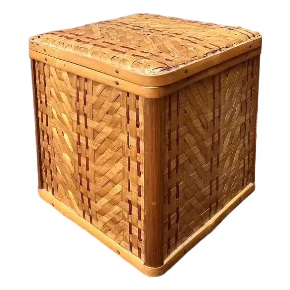 Vintage Shanghai Weave Hinged Lidded Box
