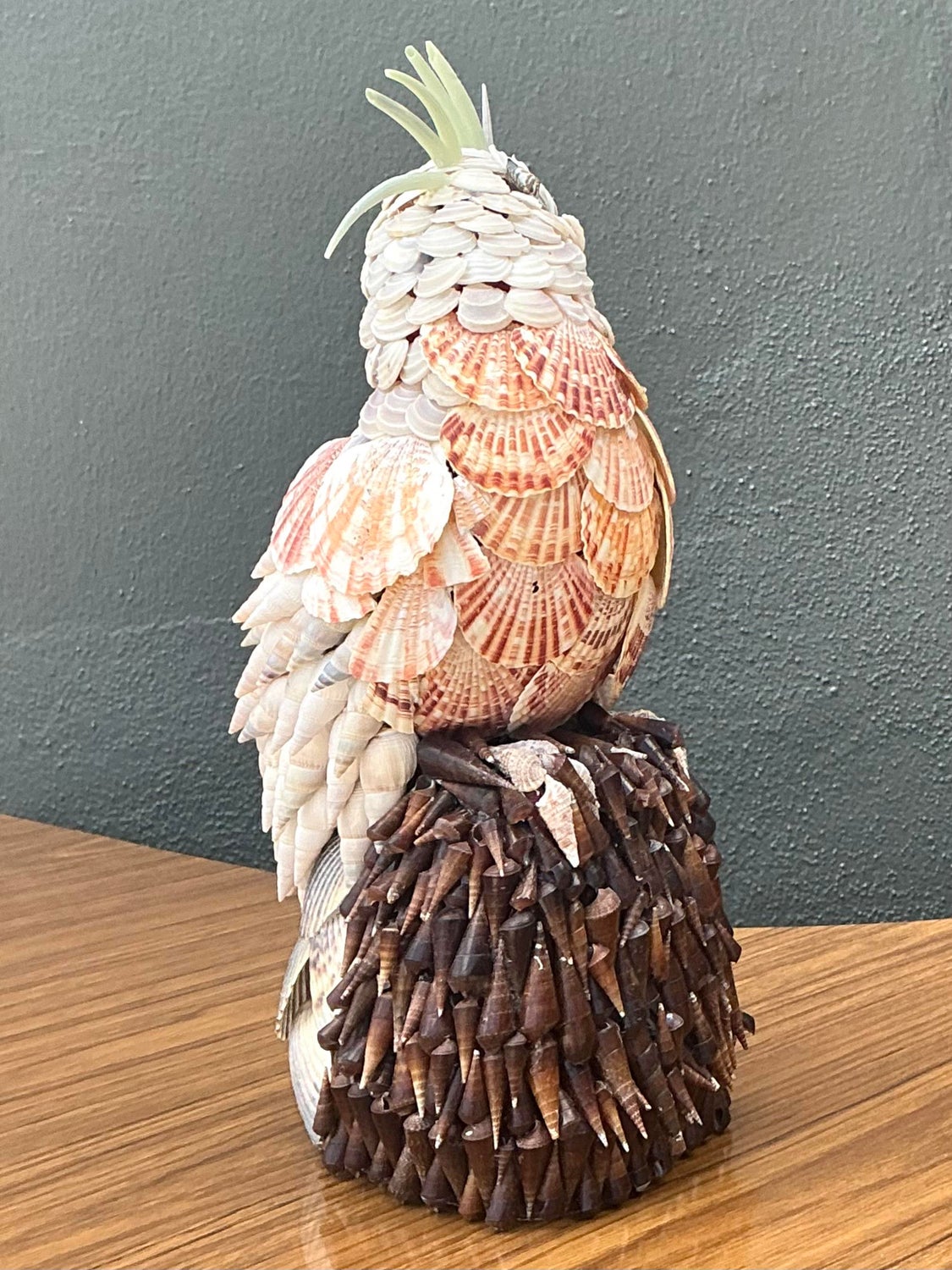 Vintage Shell Encrusted Cockatoo - Back view