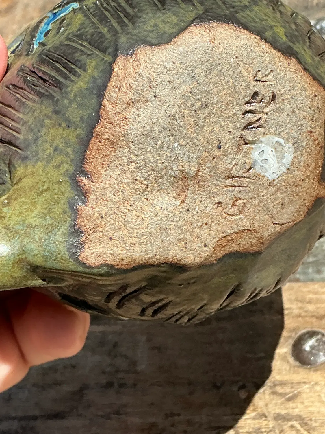 Vintage Slab Built Studio Pottery Cups - A Pair - Side view