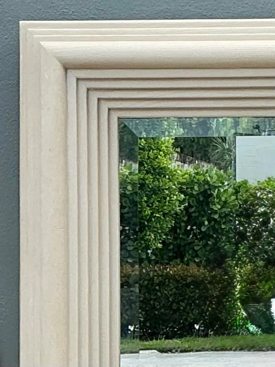 Vintage Stacked Wood Mirror - Side view