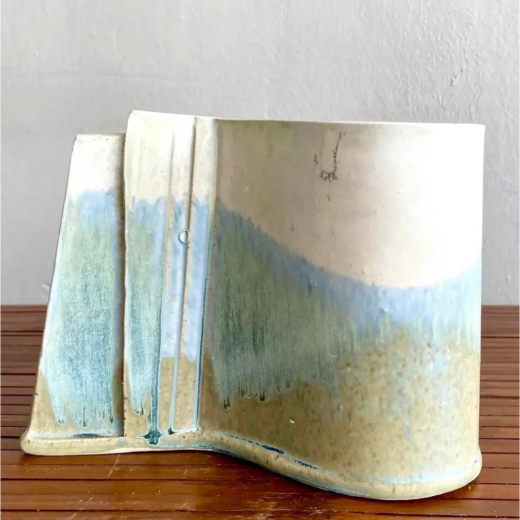 Vintage Studio Pottery Vase - Side view