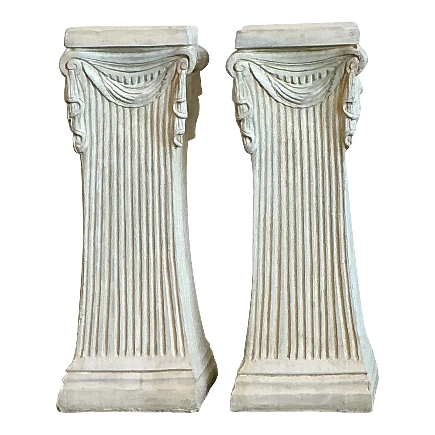 Vintage Swag Plaster Pedestals - A Pair