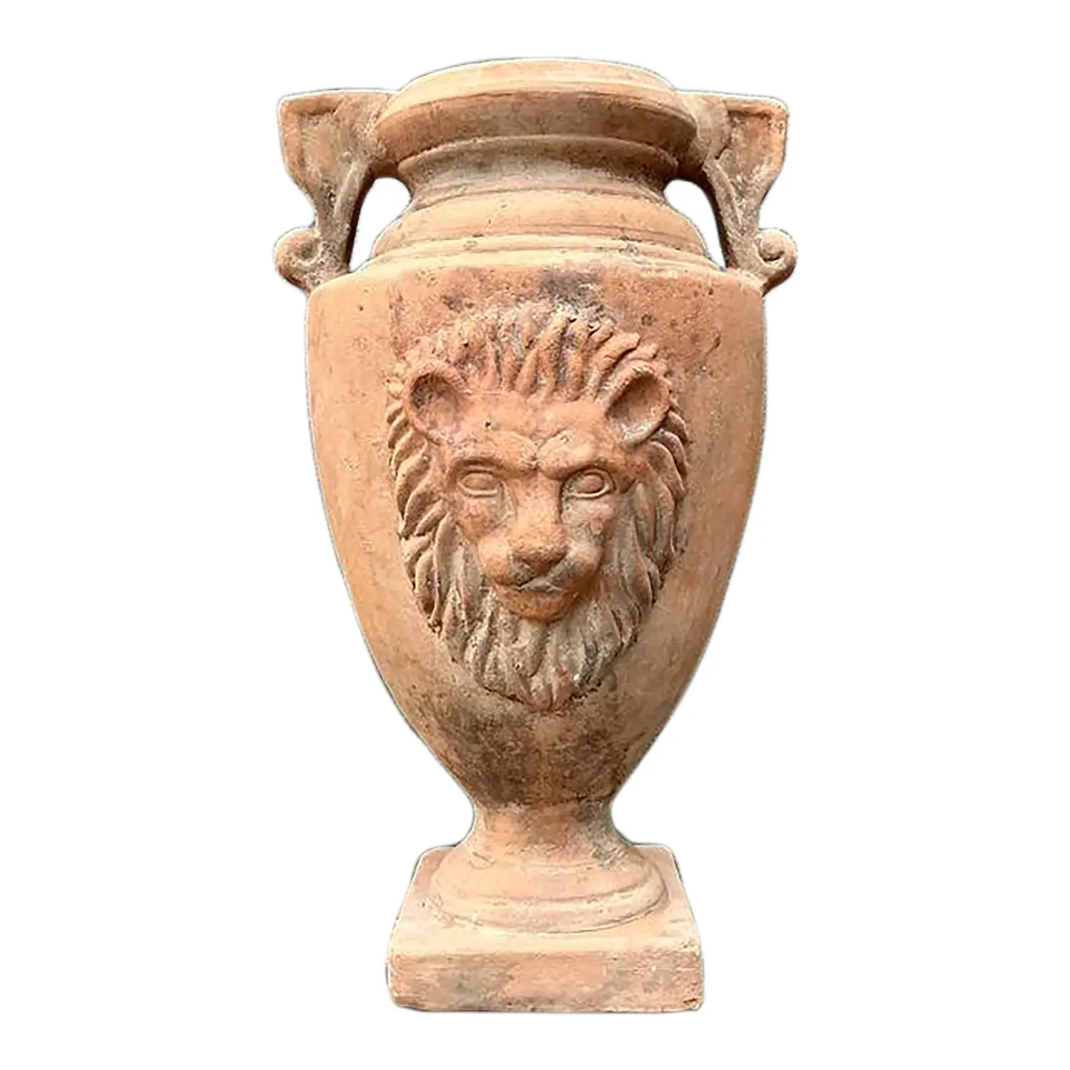 Vintage Terracotta Lion’s Head Urn