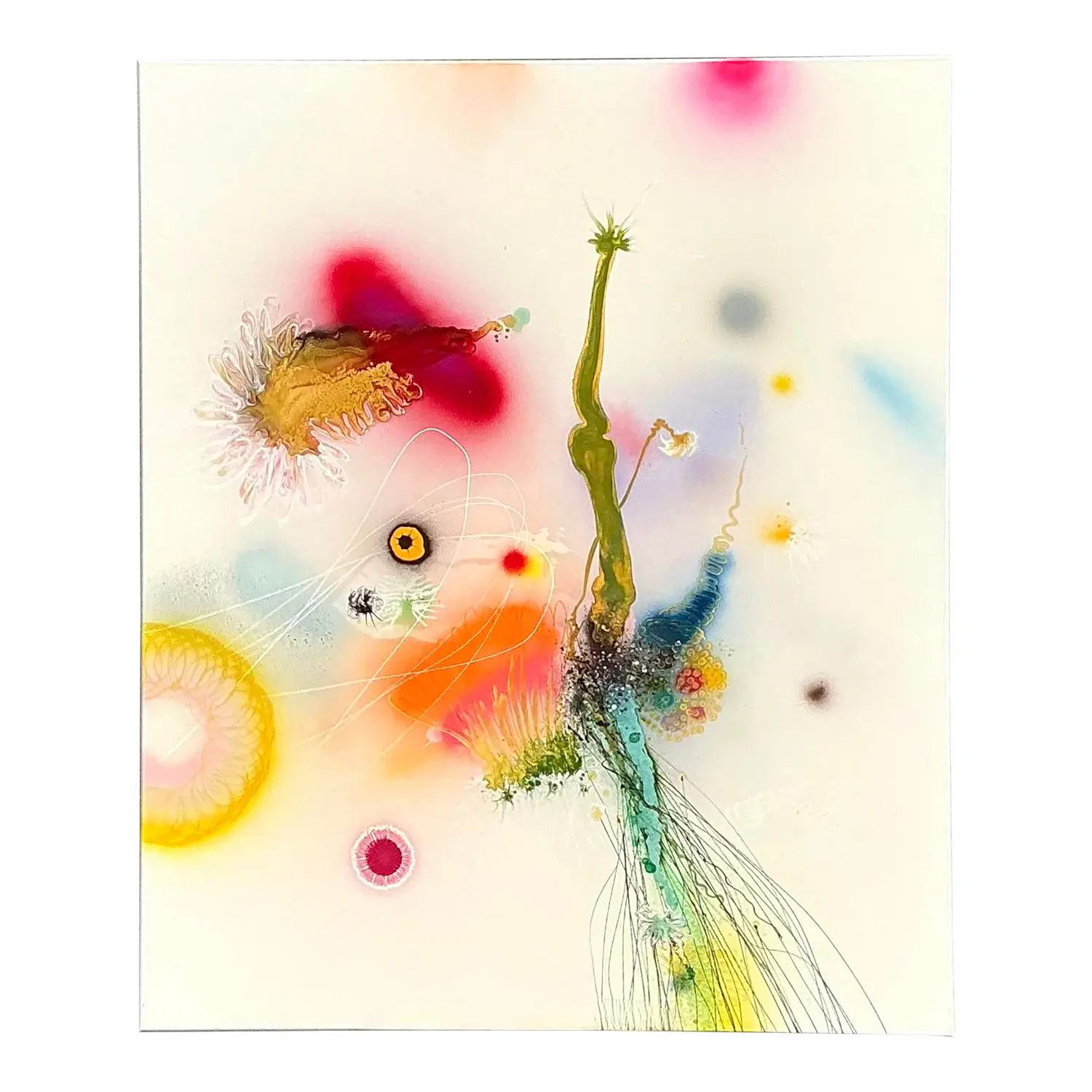 Vintage Thierry Feuz “Psychotropical Senithal” Original Abstract Oil on Canvas