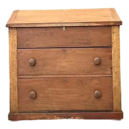 Vintage Tiger Maple Butlers Desk