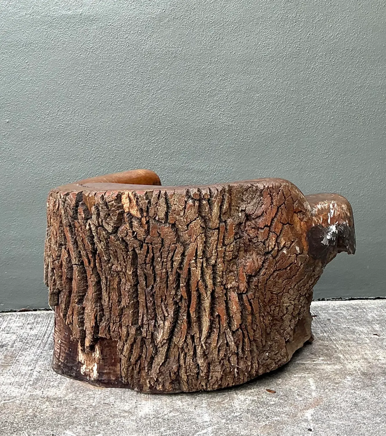 Vintage Tree Trunk Barrel Chair - Top view