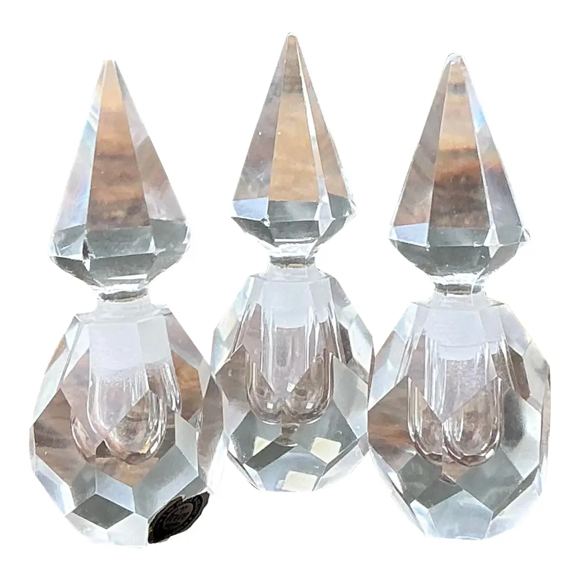 Vintage Trio of Faceted Crystal Perfume Bottles