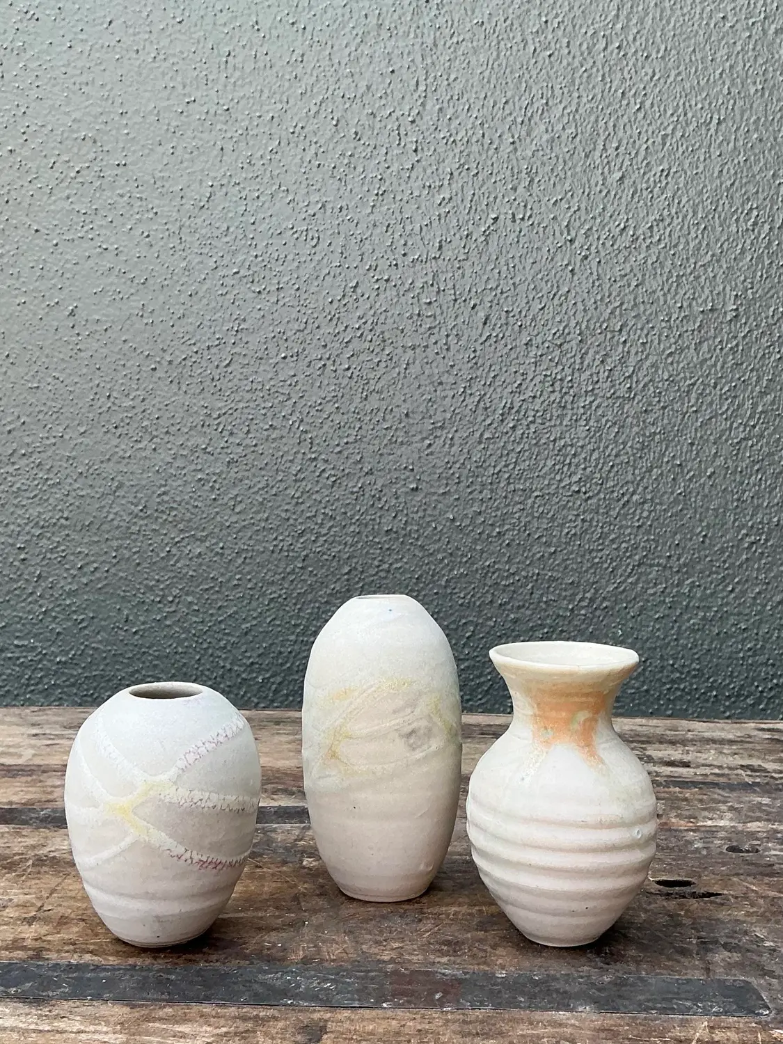 Vintage Trio of Original Studio Pottery Bud Vases